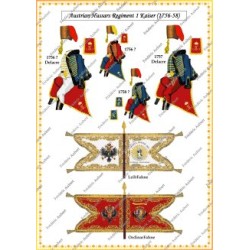 Autriche - Hussards - Uniformes & Drapeaux 1756-1763