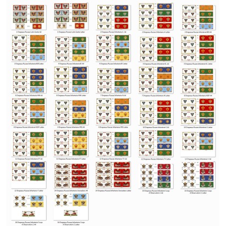 Russian Army - Infantry: Flags to Print (16 plates)