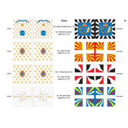 French Army - Garde + Infantry: Flags to Print (28 plates)