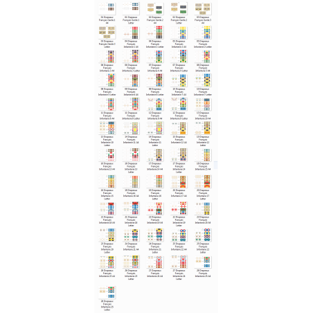 French Army - Garde + Infantry: Flags to Print (28 plates)